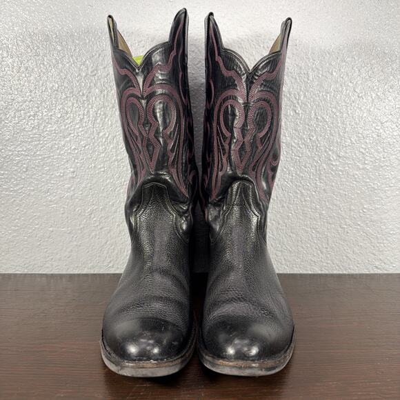 Camargo\'s Western Boots Men Size 9.5 D Black Leather Custom Hand Made USA Shoes main image 7